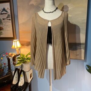Elegant Tan Women's Cardigan Sweater